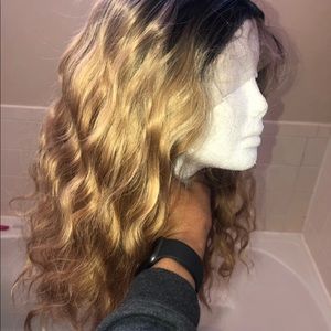 HUMAN HAIR blend front lace wig